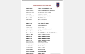 CALENDRIER CONCOURS CLUB