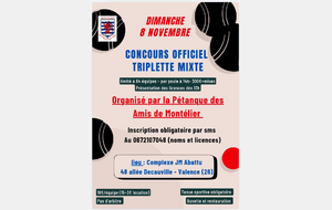 Concours de pétanque du 8/11/2026